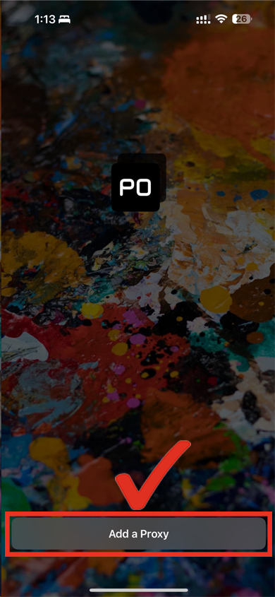  5. [Add a Proxy]를 터치합니다.